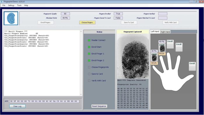 Smart card biometric fingerprint development kit SDK