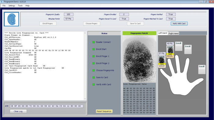 Smart card biometric fingerprint development kit SDK