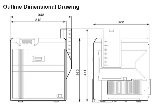 Matica XID 8300 card printer dimensions