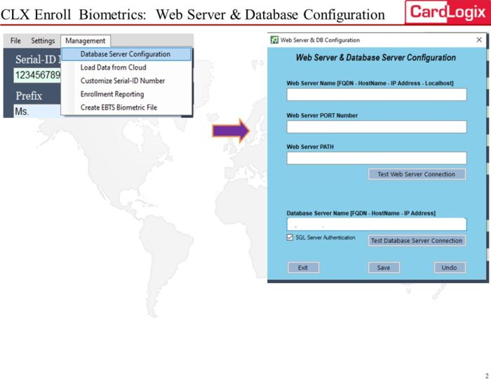 CLX Enroll Biometrics Database Selection