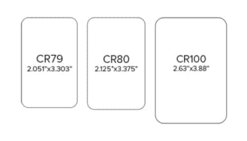 CR79, CR80 and CR100 Card Dimensions